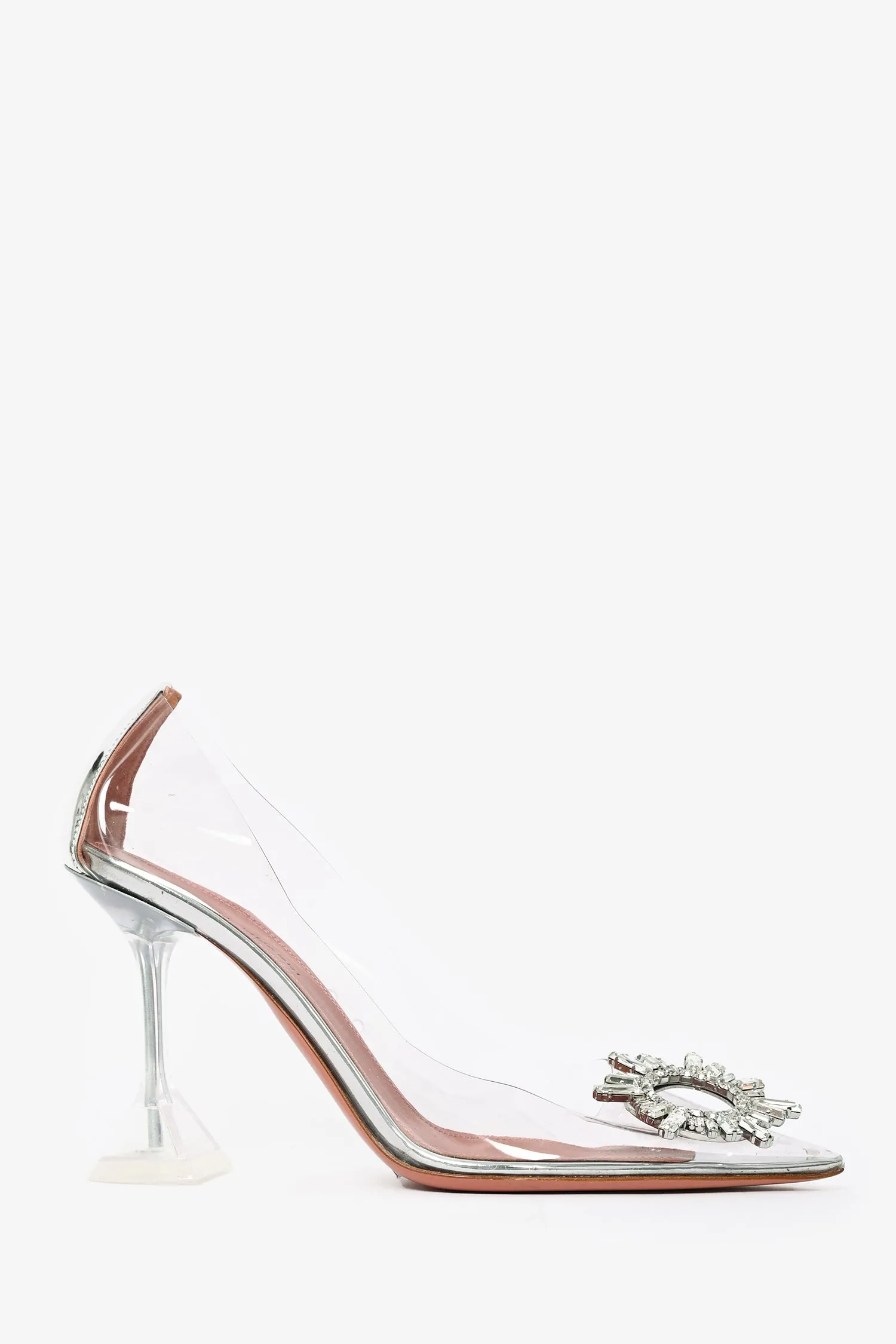 AMINA MUADDI Clear PVC Crystal Heels Size 37.5
