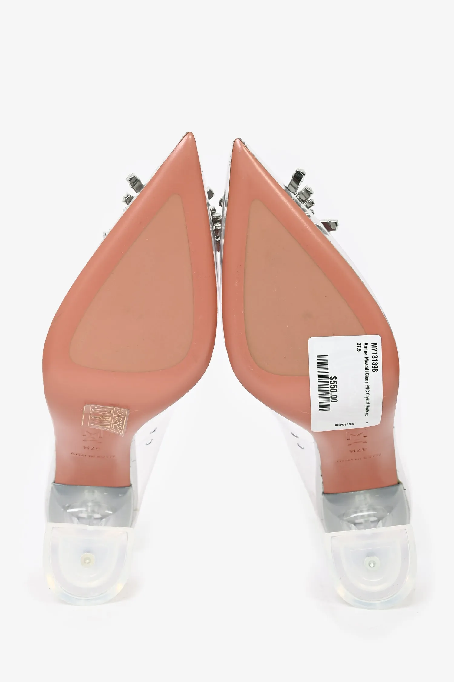 AMINA MUADDI Clear PVC Crystal Heels Size 37.5