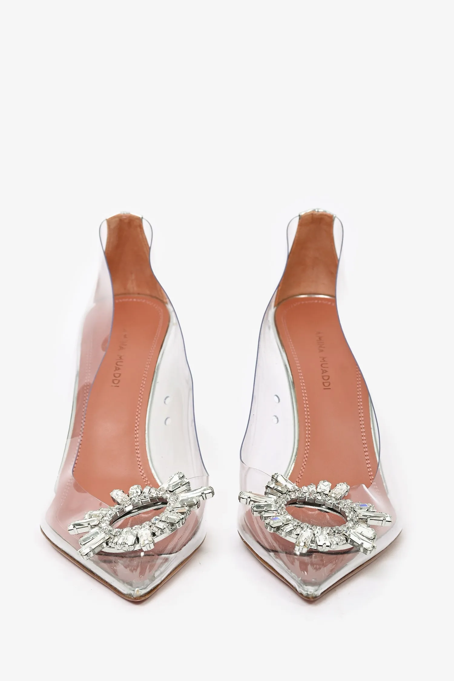 AMINA MUADDI Clear PVC Crystal Heels Size 37.5