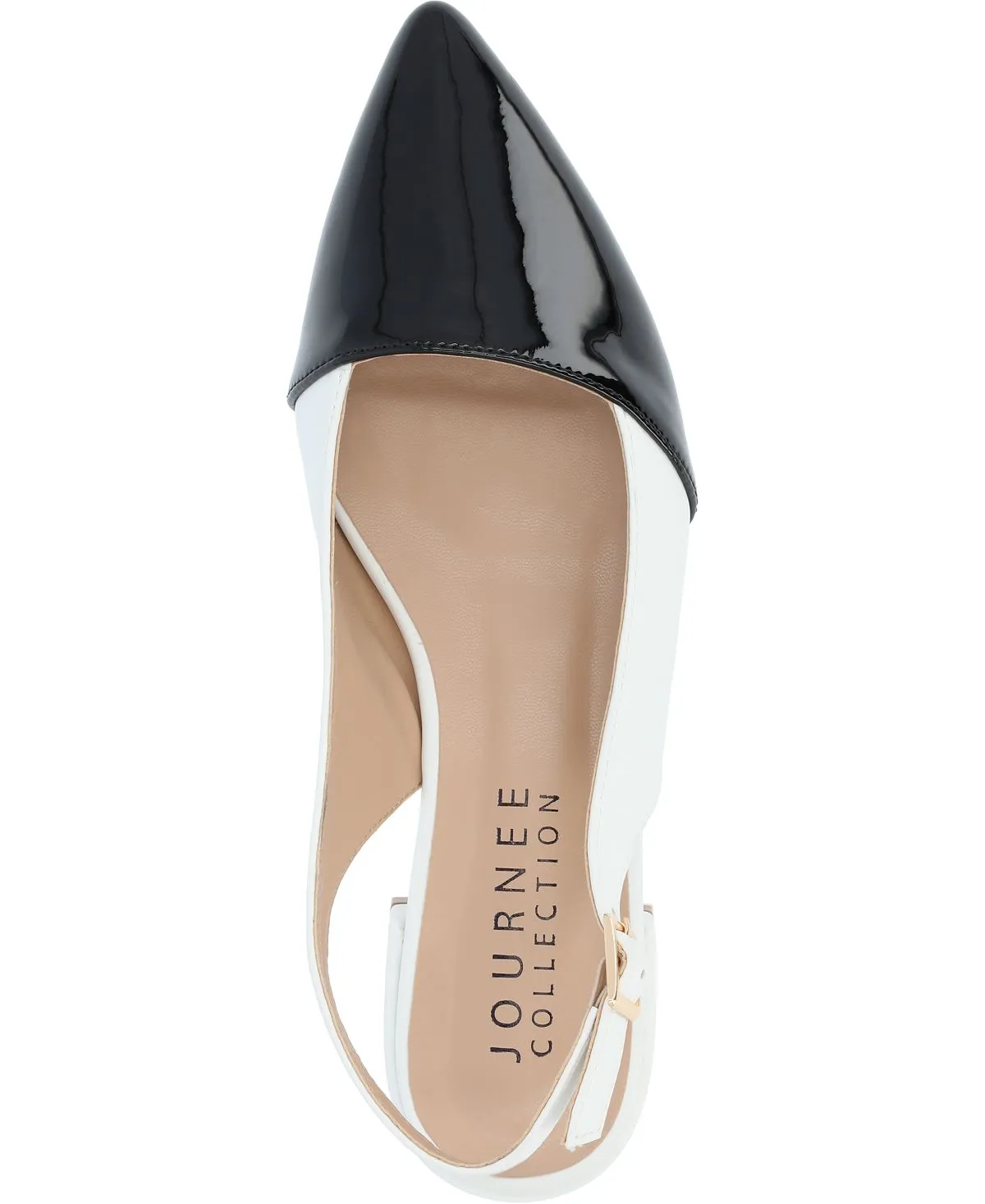 Bertie Journee Collection Women's Two-Tone Flats, White