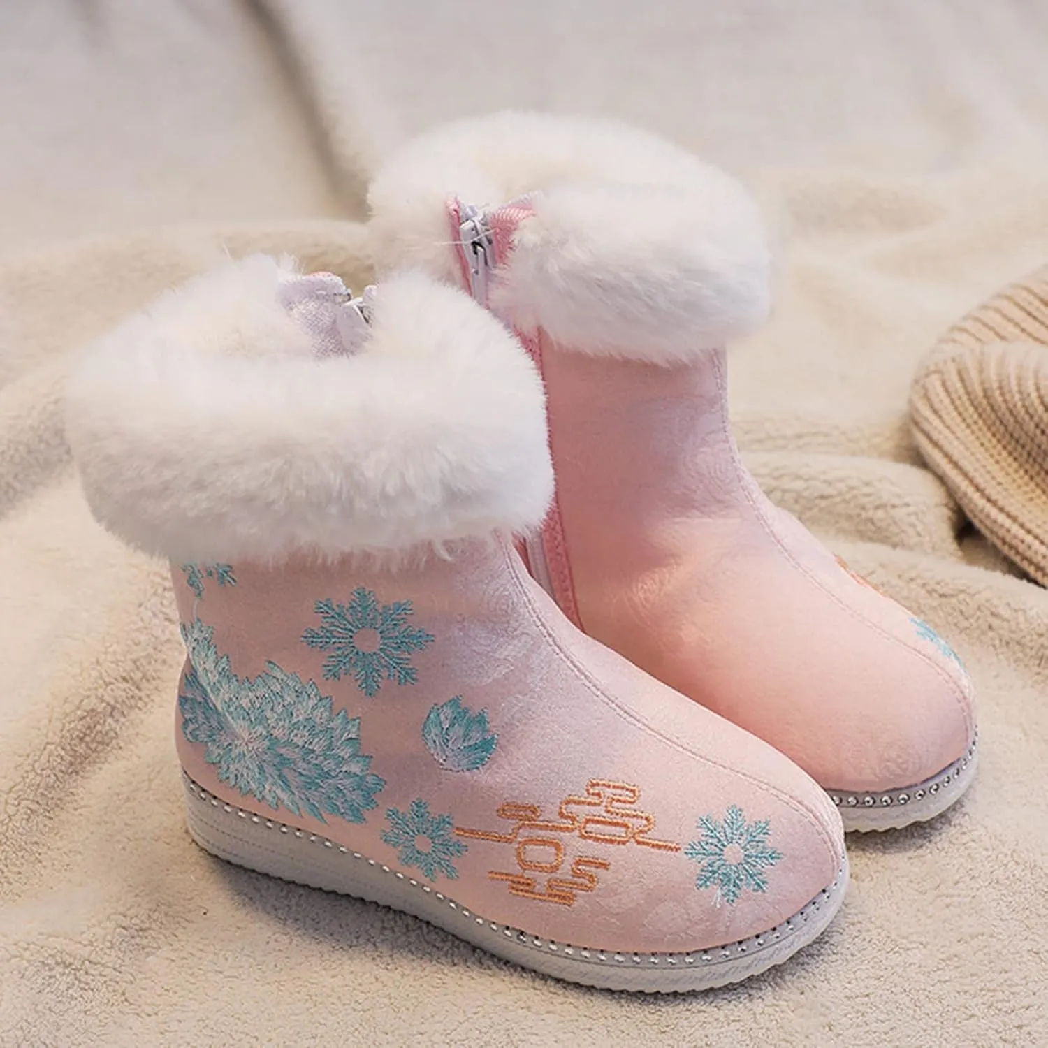 Chinese New Year Shoes Warm Cotton Boots Embroidered Boots National Boots Cotton Boots Toddler Boots