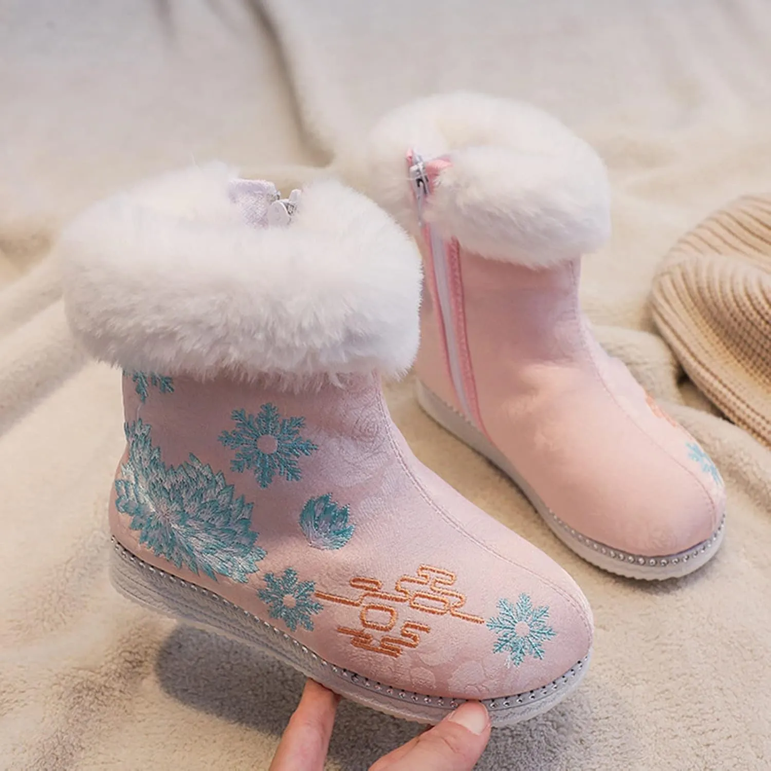 Chinese New Year Shoes Warm Cotton Boots Embroidered Boots National Boots Cotton Boots Toddler Boots