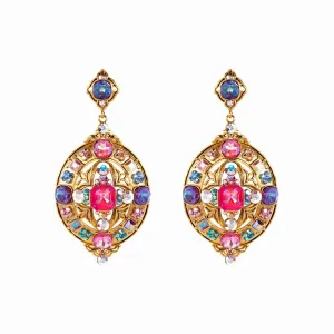 Crystal Oval Drop Earrings
