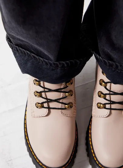 Dr. Martens Leona Vintage Taupe Leather Boots