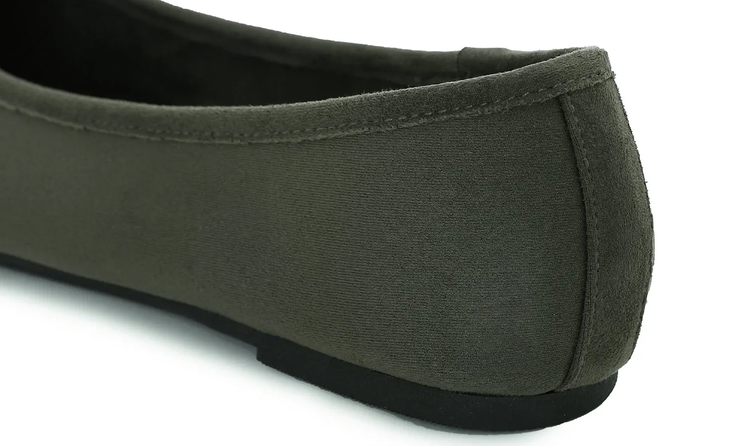 Feversole Women's Macaroon Faux Suede Memory Foam Cushion Insock Soft Ballet Flat Olive