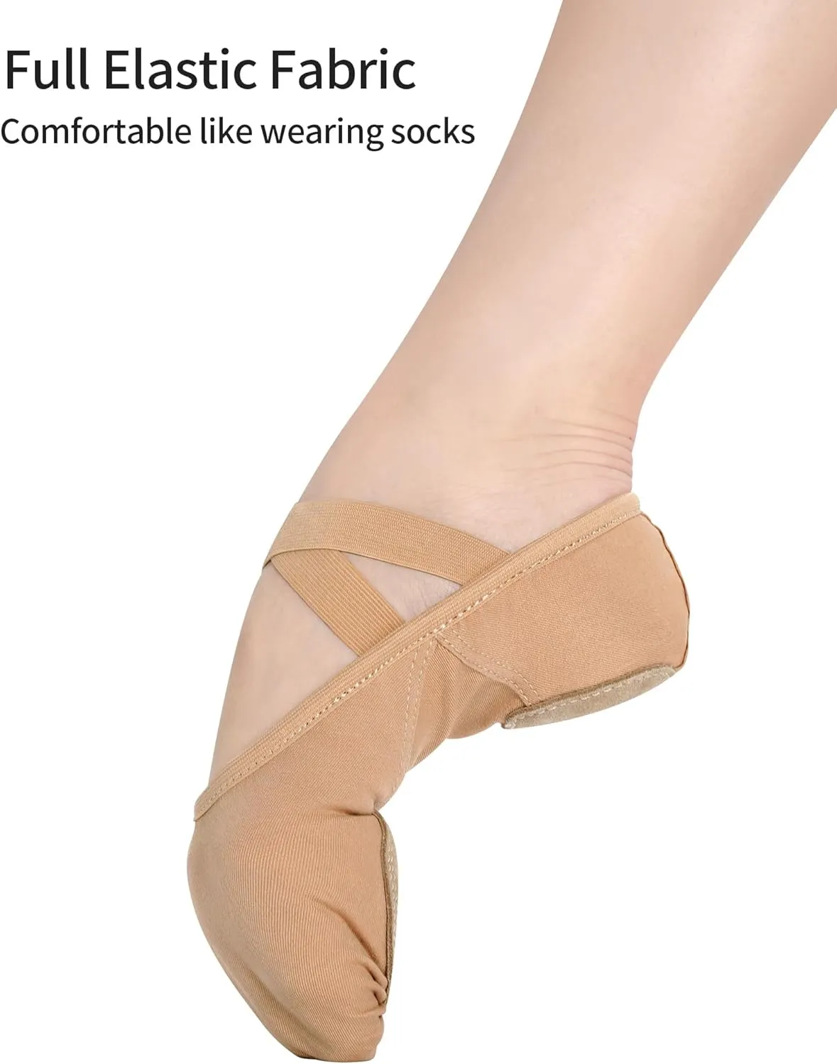 Girls Ballet Shoes, Full Stretchy Ballet Slippers for Big Kids/Women