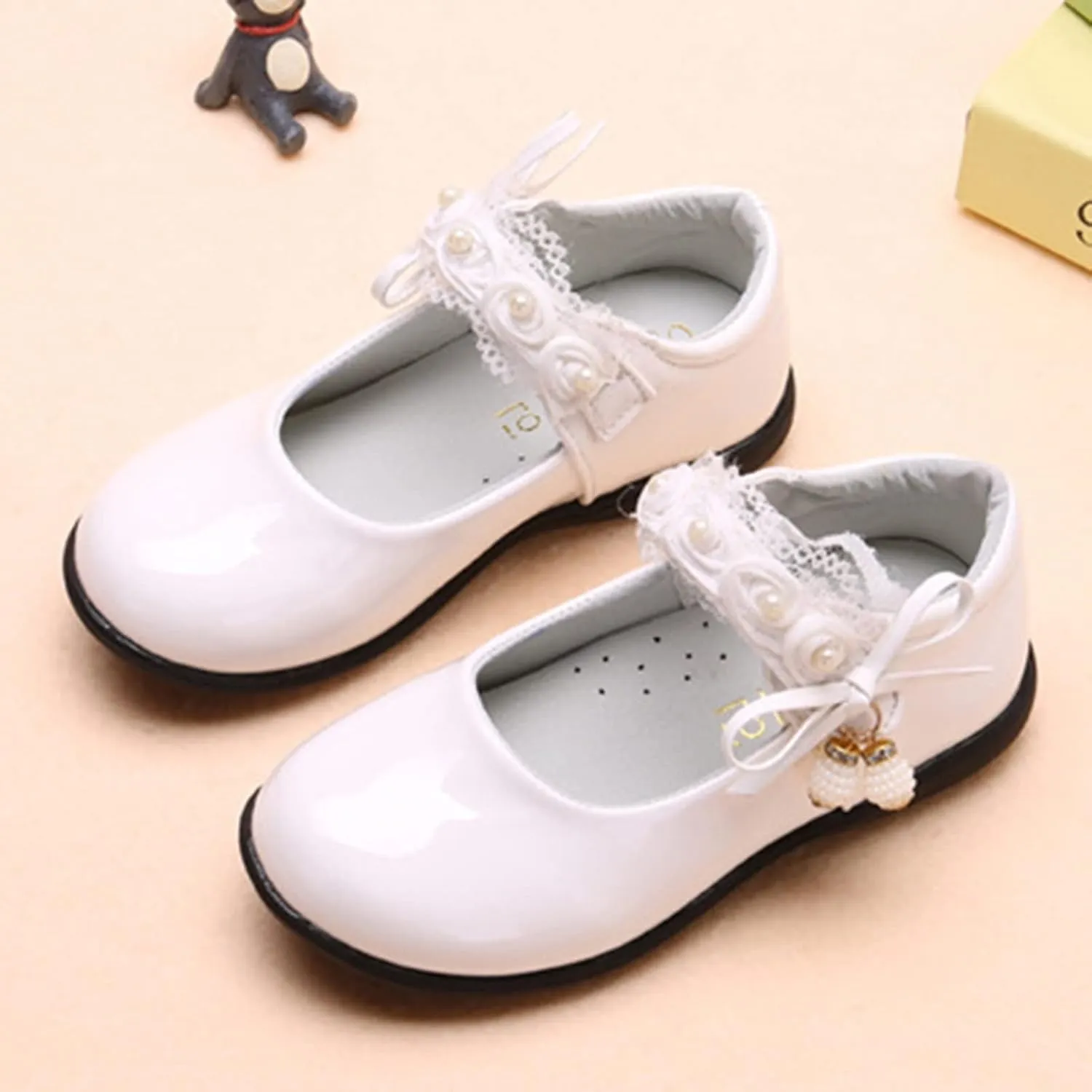 Girls Dress Shoes with Anti-Scratch Leather Par𝘁y Schools 𝗨niform Shoes Mary Jane Fashion Sneaker for Girls