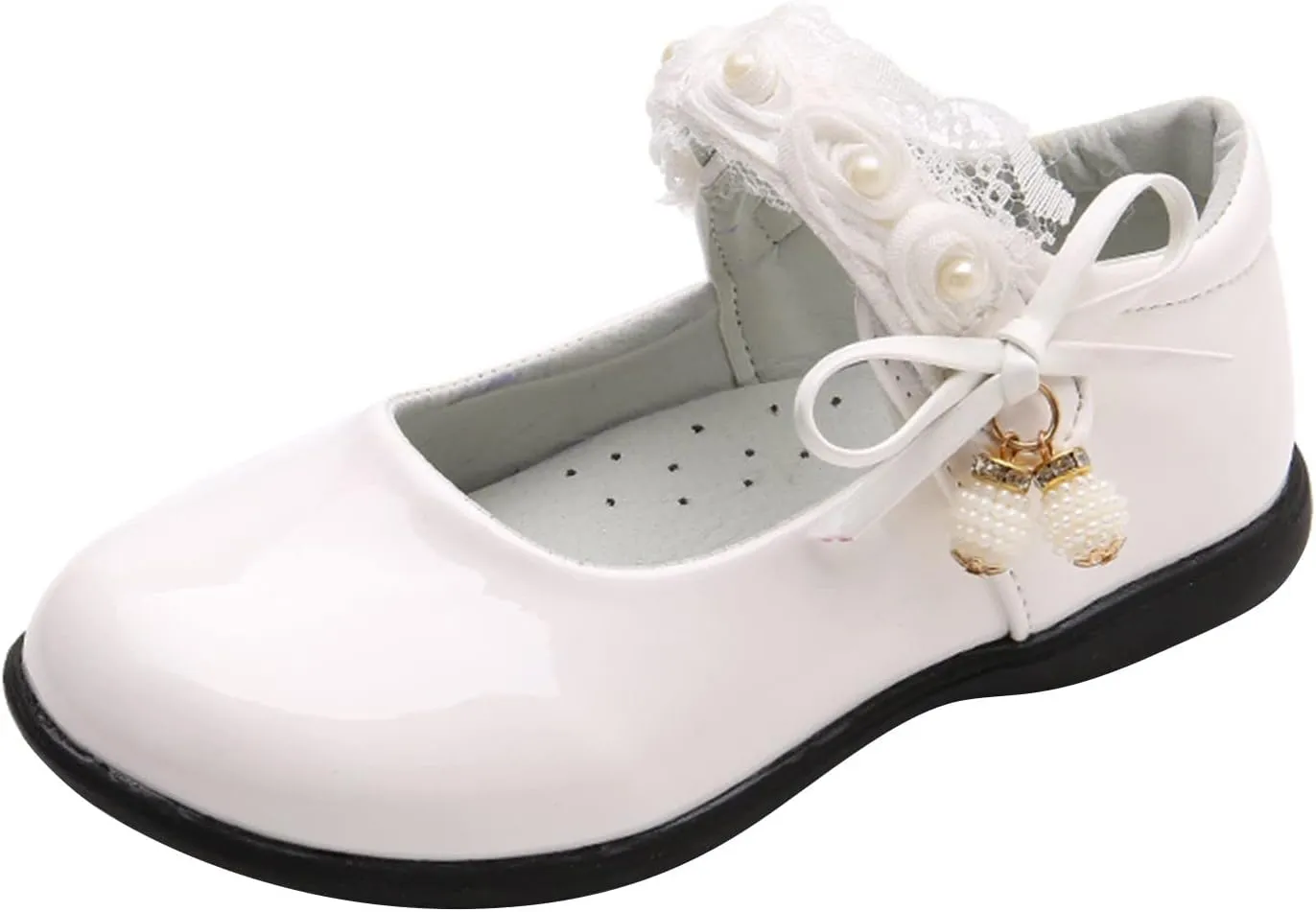Girls Dress Shoes with Anti-Scratch Leather Par𝘁y Schools 𝗨niform Shoes Mary Jane Fashion Sneaker for Girls