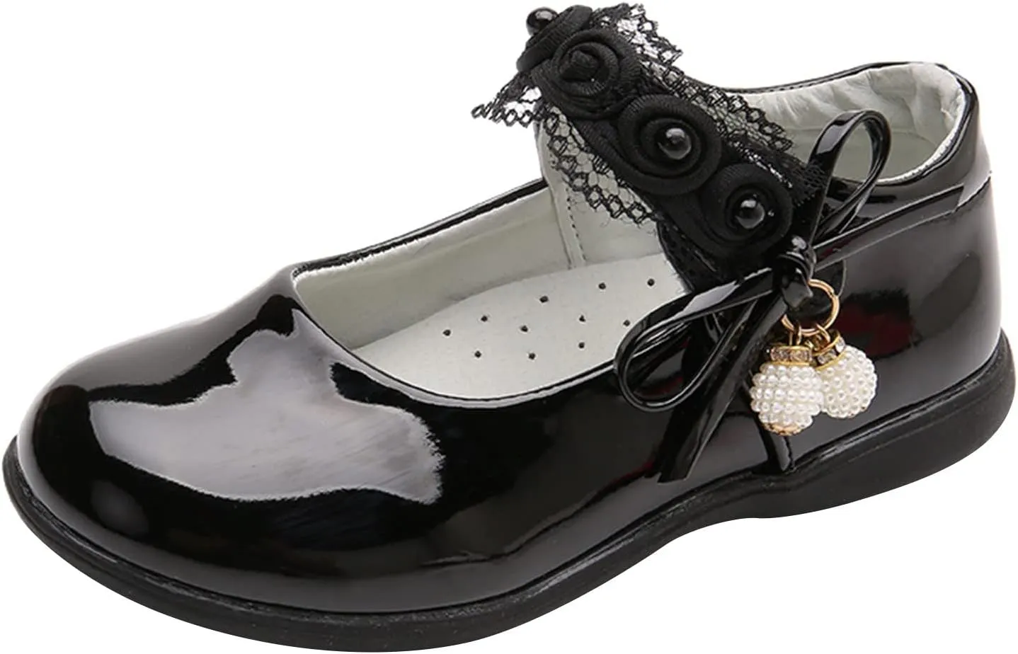 Girls Dress Shoes with Anti-Scratch Leather Par𝘁y Schools 𝗨niform Shoes Mary Jane Fashion Sneaker for Girls