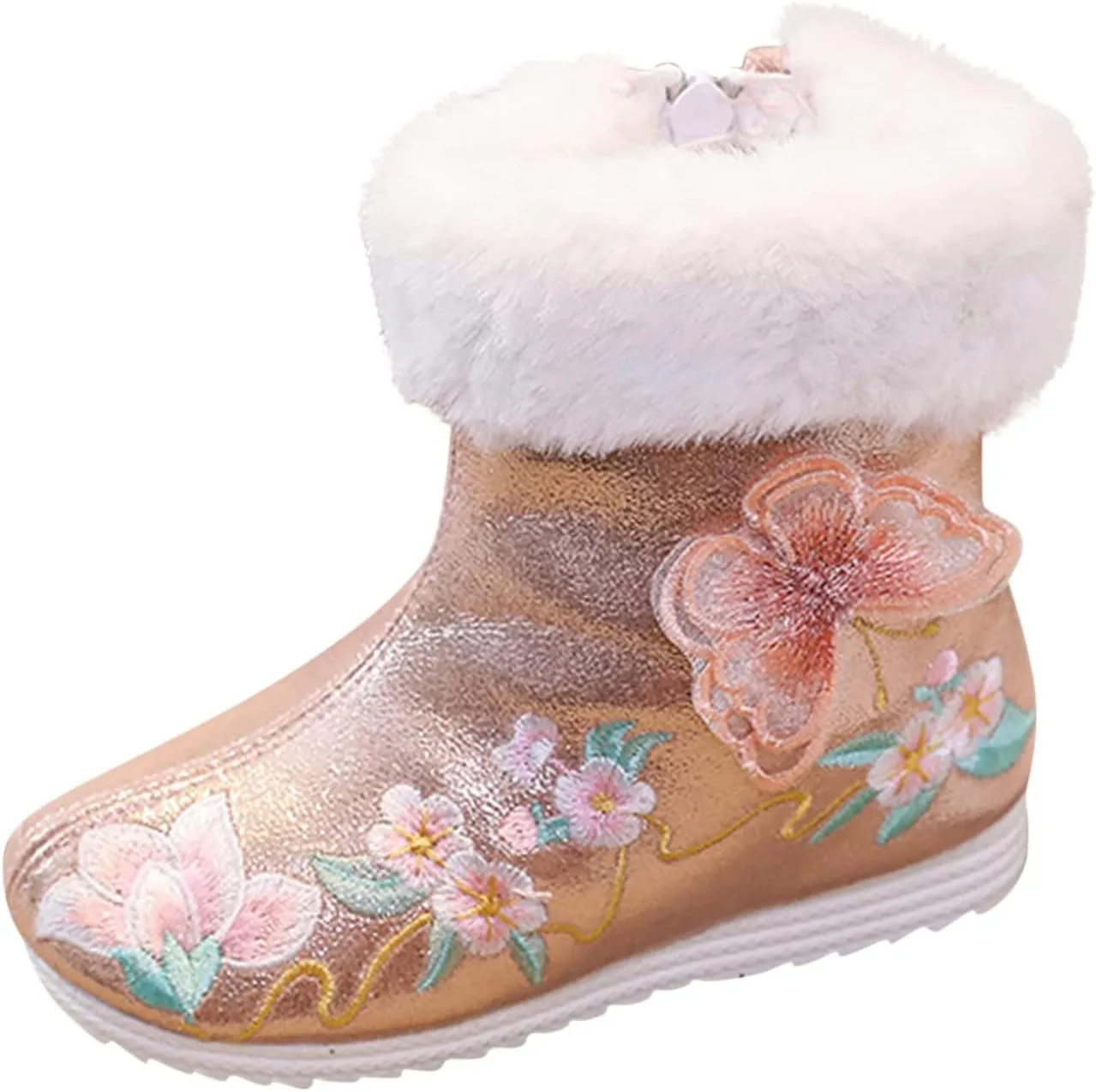 Girls Shoes Butterfly Embroidered Warm Cotton Boots Embroidered Boots National Boots Cotton Boots by Boots