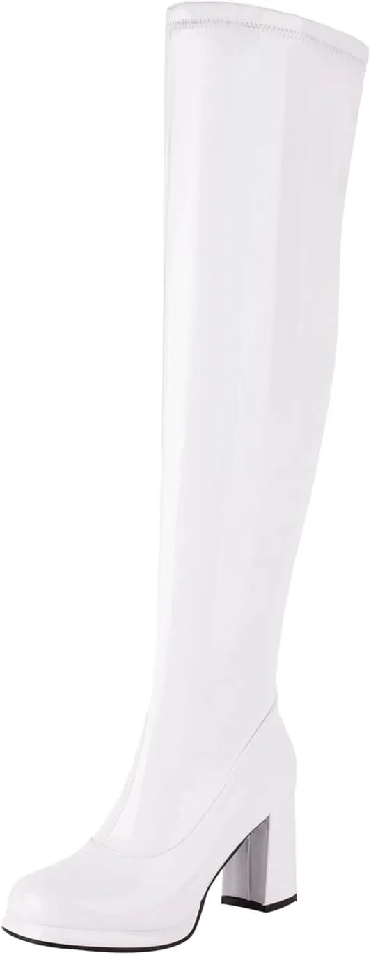 Knee High Rain Boots for Women Winter Fashion Solid Color Simple over The Knee High Boots for Women Rear Lace