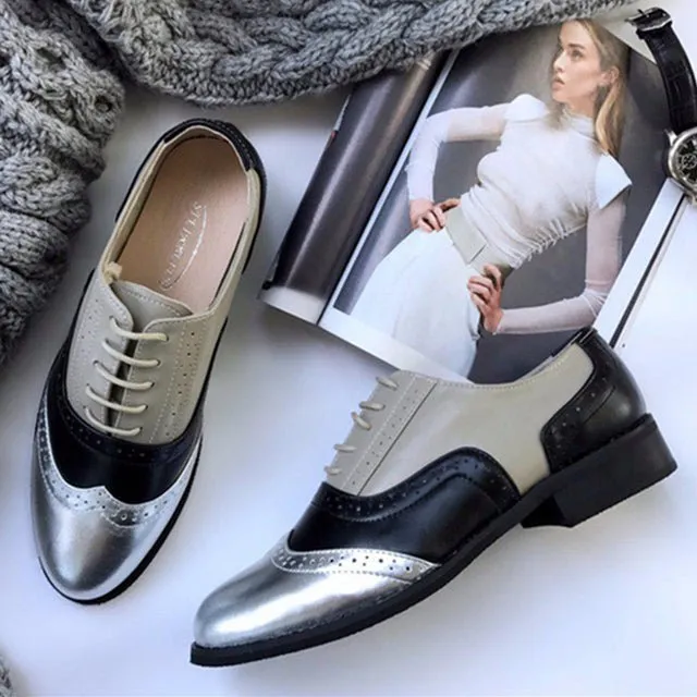 LaceLux Exquisite Patterned Lace-up Flats
