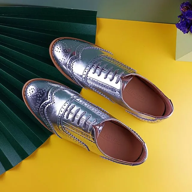 LaceLux Exquisite Patterned Lace-up Flats