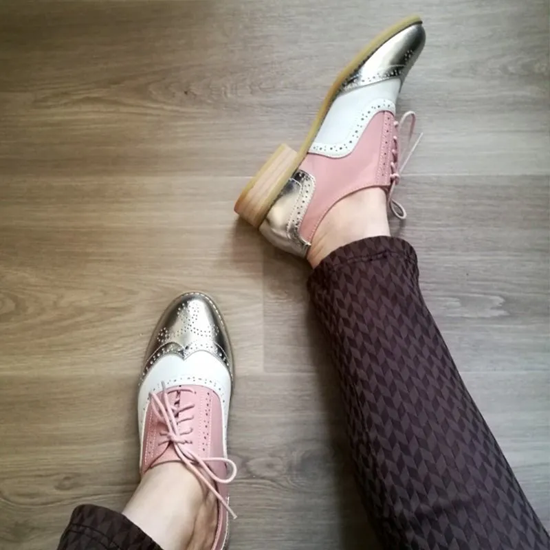 LaceLux Exquisite Patterned Lace-up Flats