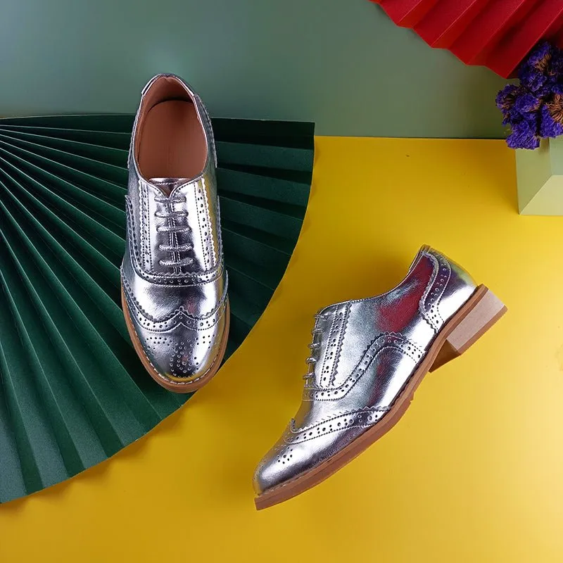 LaceLux Exquisite Patterned Lace-up Flats