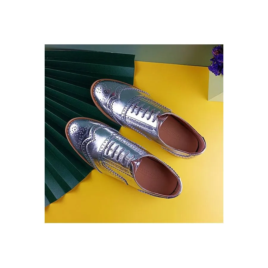 LaceLux Exquisite Patterned Lace-up Flats