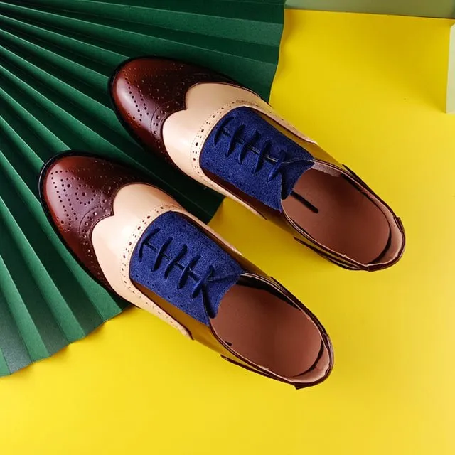 LaceLux Exquisite Patterned Lace-up Flats