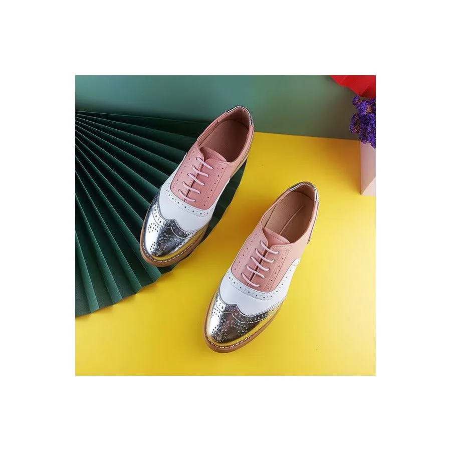 LaceLux Exquisite Patterned Lace-up Flats