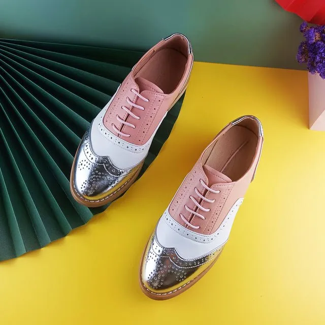 LaceLux Exquisite Patterned Lace-up Flats