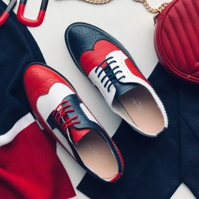 LaceLux Exquisite Patterned Lace-up Flats