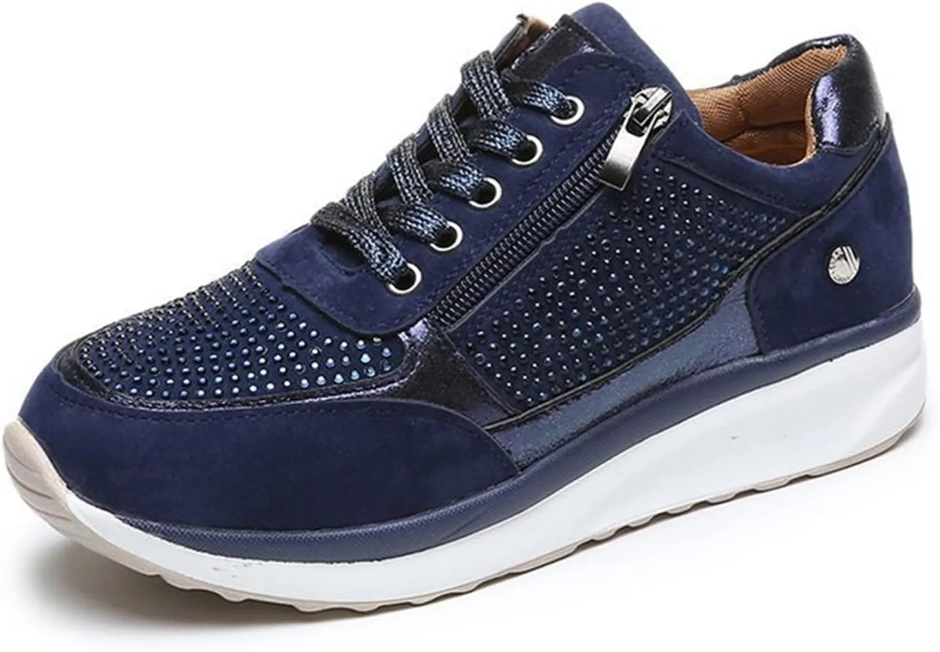 Ladmiple Shoes For Women Sneakers Trendy Lace ups Casual Walking Shoes Summer Fashion Slip On Platform Flats Loafers