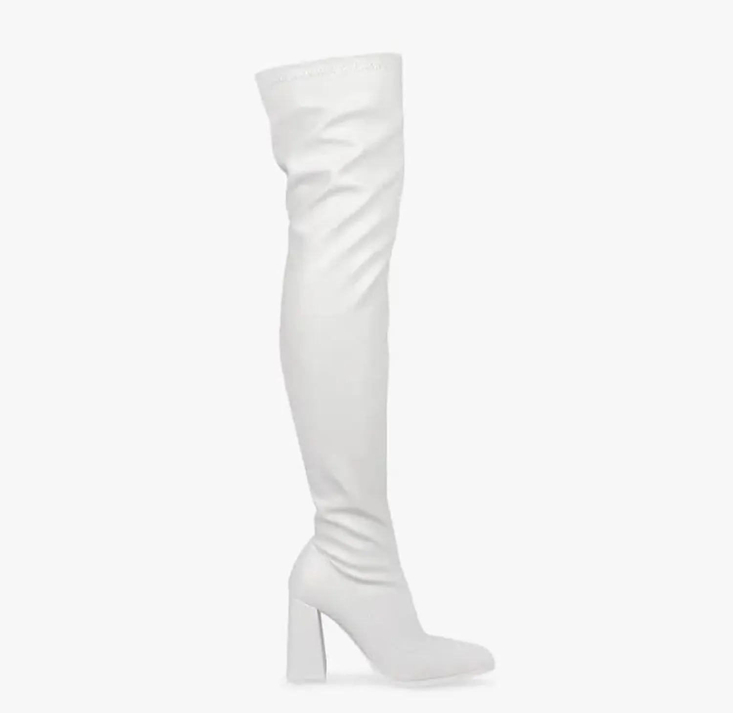 Liliana Women's Thigh High Boots Stretchy Over The Knee Chunky Block Heel Boots