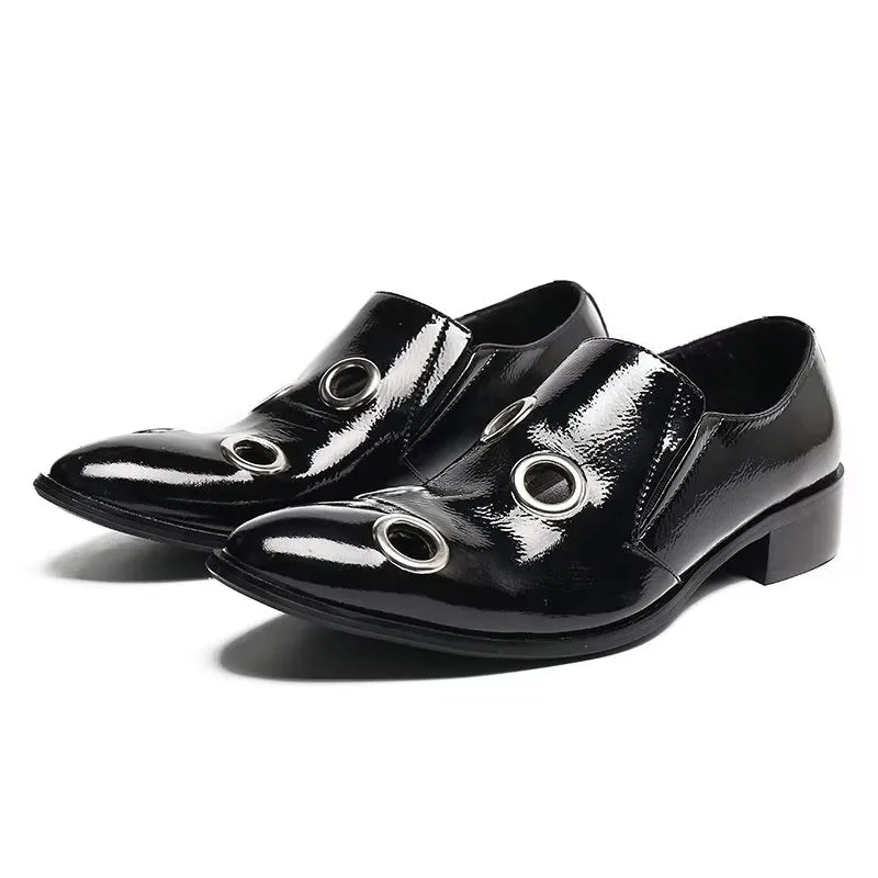 LuxeLeather Flashy Pattern Slip-on Loafers