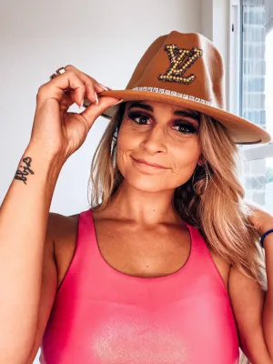 LV Studded Cowboy Hat Upcycled