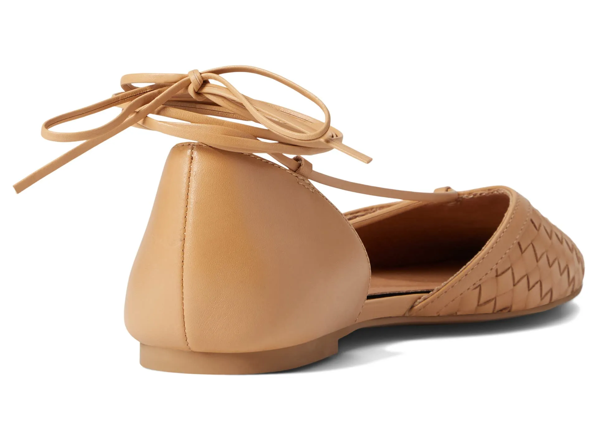 Madewell Shoes, The Celina Lace-Up Flat in Woven Leather