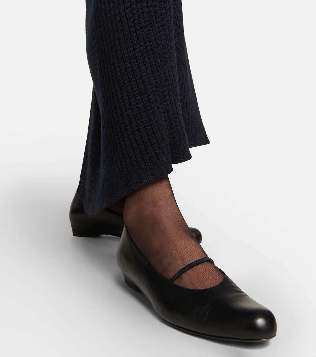 Marion The Row Leather Ballet Shoes, Black