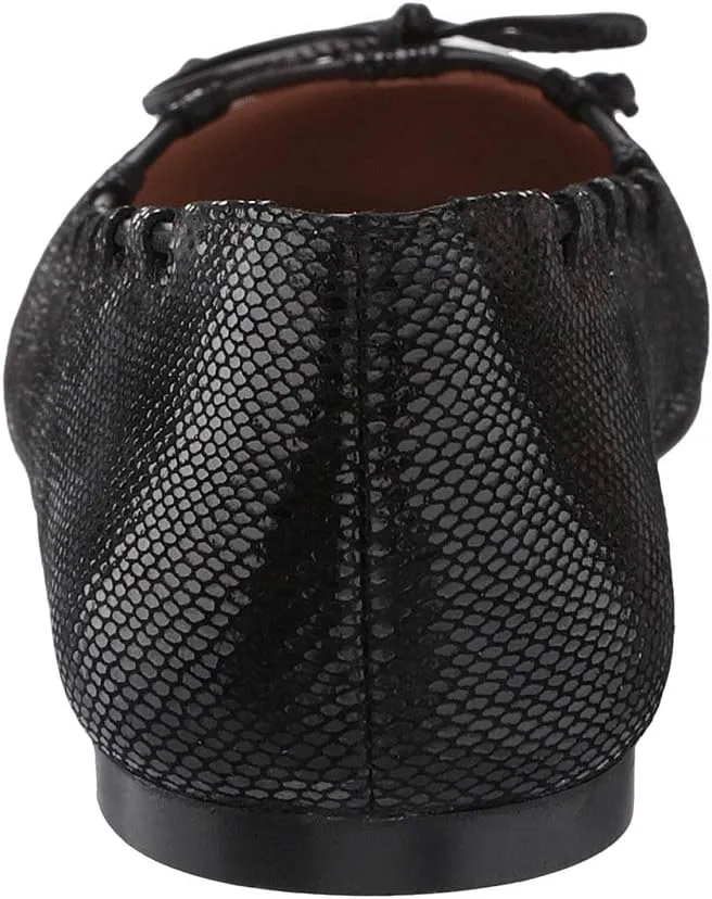 Nicky Hilton Ballet Flats - Charlott French Sole, Black Viper Print