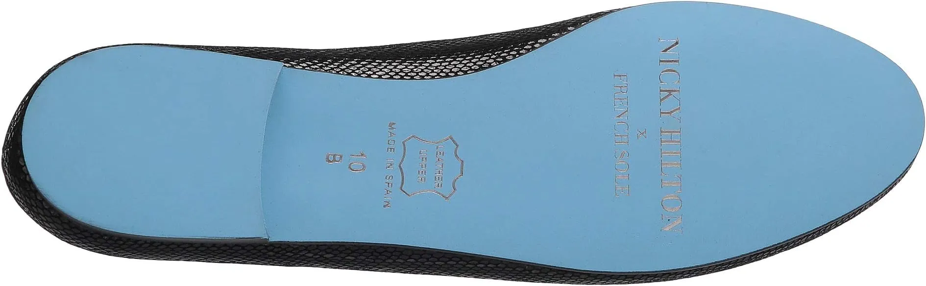 Nicky Hilton Ballet Flats - Charlott French Sole, Black Viper Print