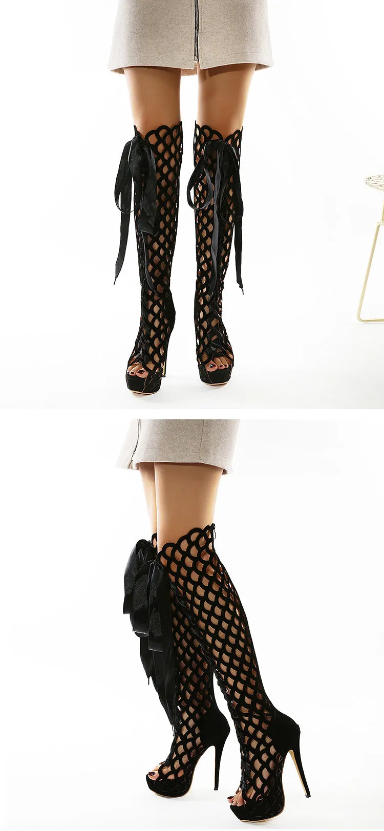 Over The Knee Gladiator Boots