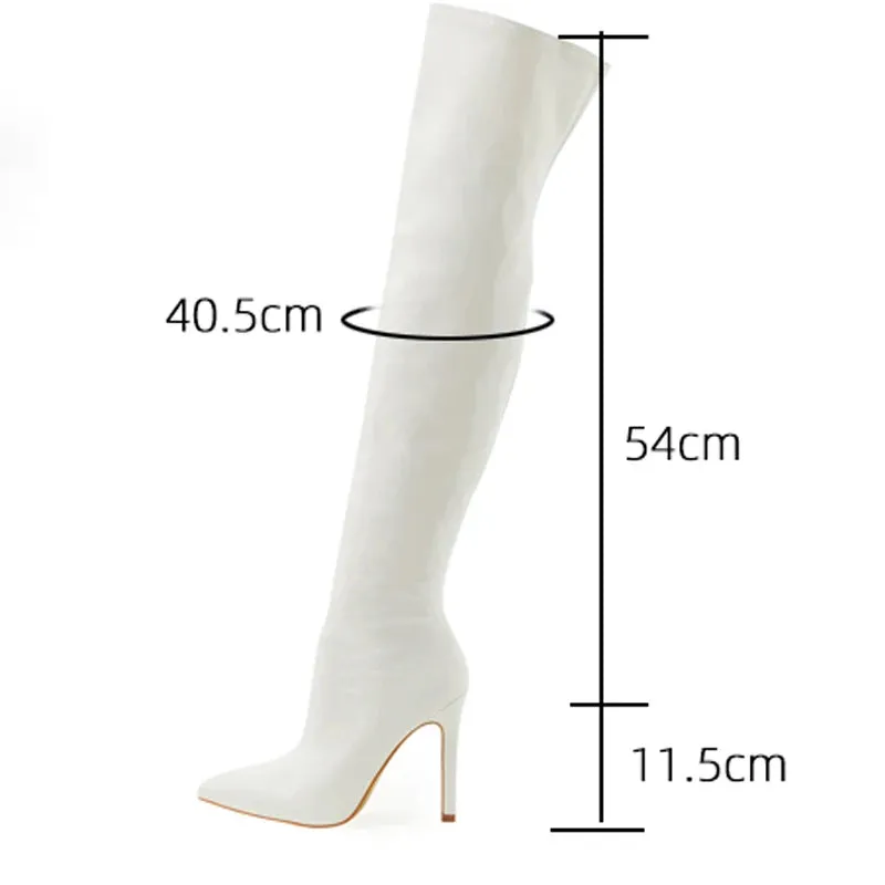 Over the Knee Pointed Toe High Heel Boots