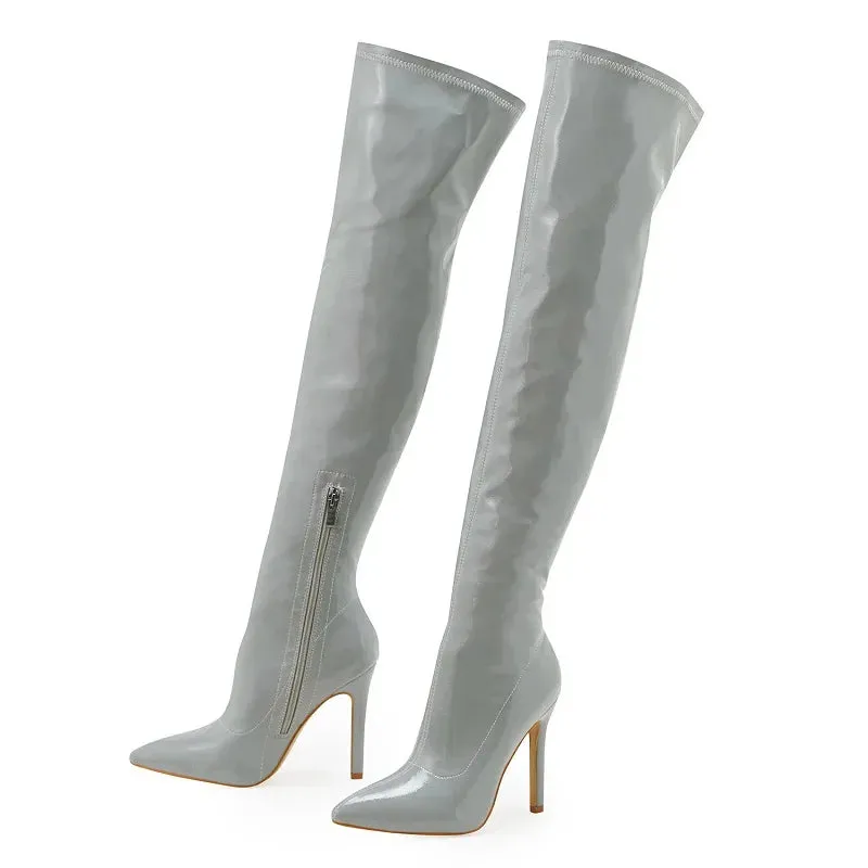 Over the Knee Pointed Toe High Heel Boots