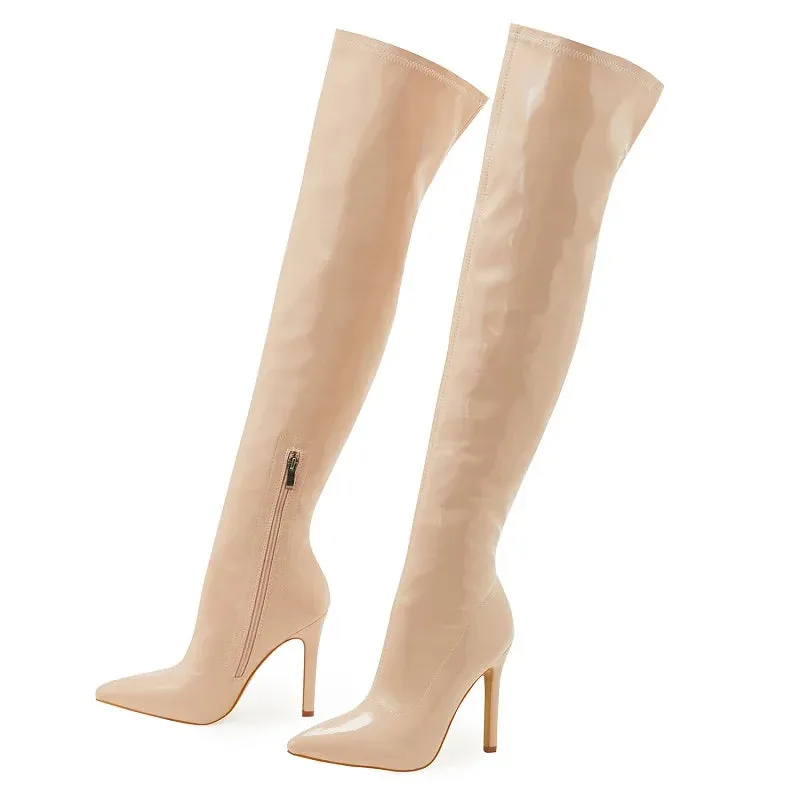 Over the Knee Pointed Toe High Heel Boots