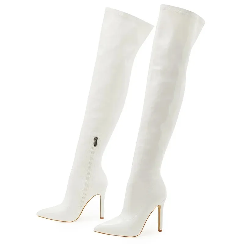 Over the Knee Pointed Toe High Heel Boots