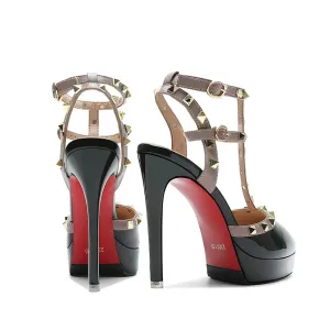Platform Studded Gladiator Heels