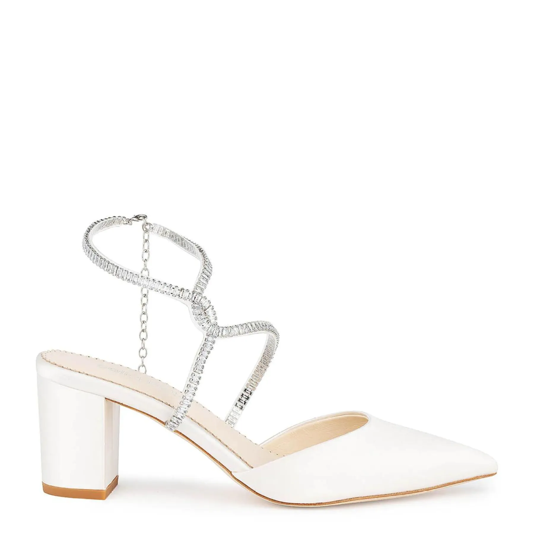 Skylar - Ivory Crystal Strappy Bridal Block Heels