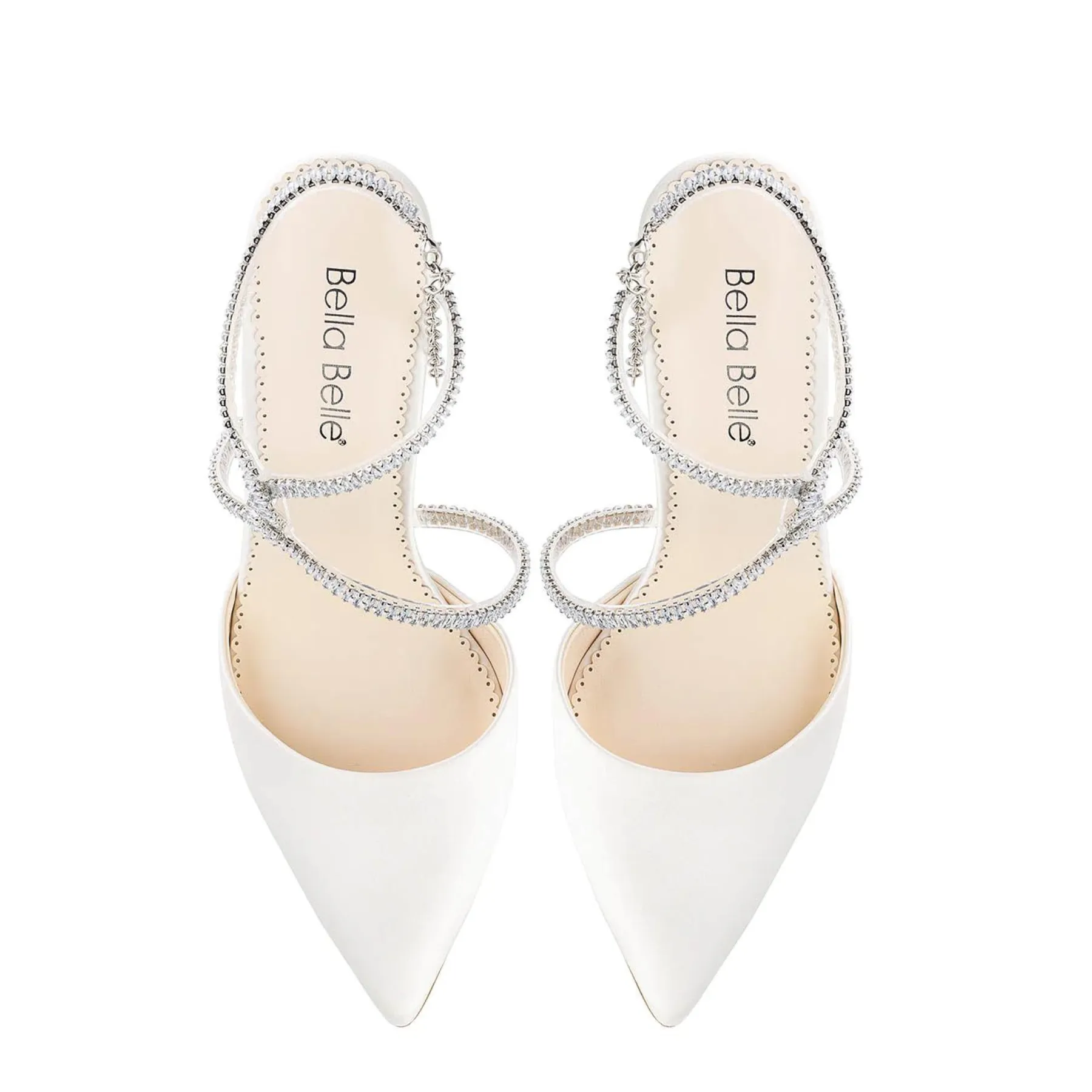 Skylar - Ivory Crystal Strappy Bridal Block Heels