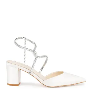 Skylar - Ivory Crystal Strappy Bridal Block Heels
