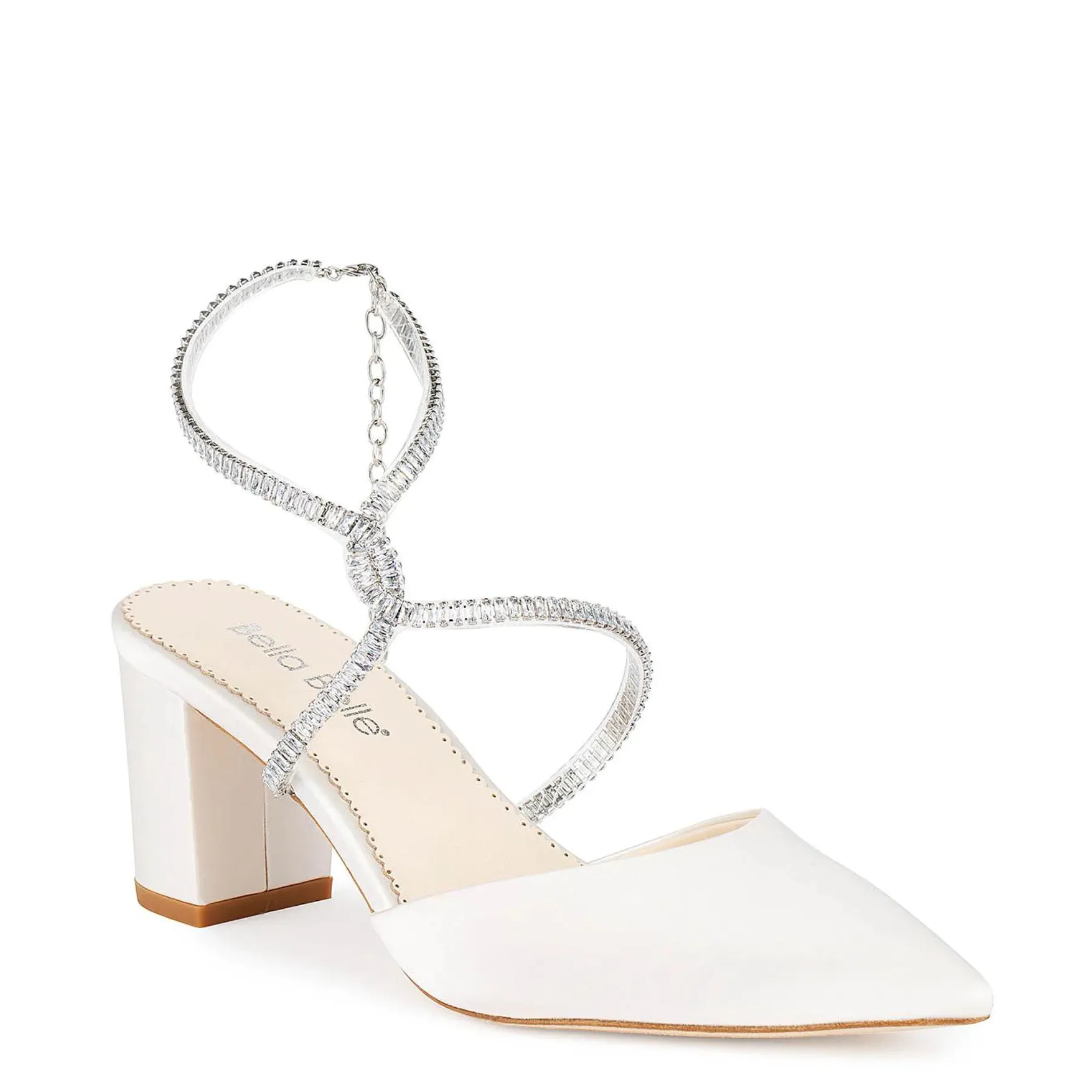 Skylar - Ivory Crystal Strappy Bridal Block Heels