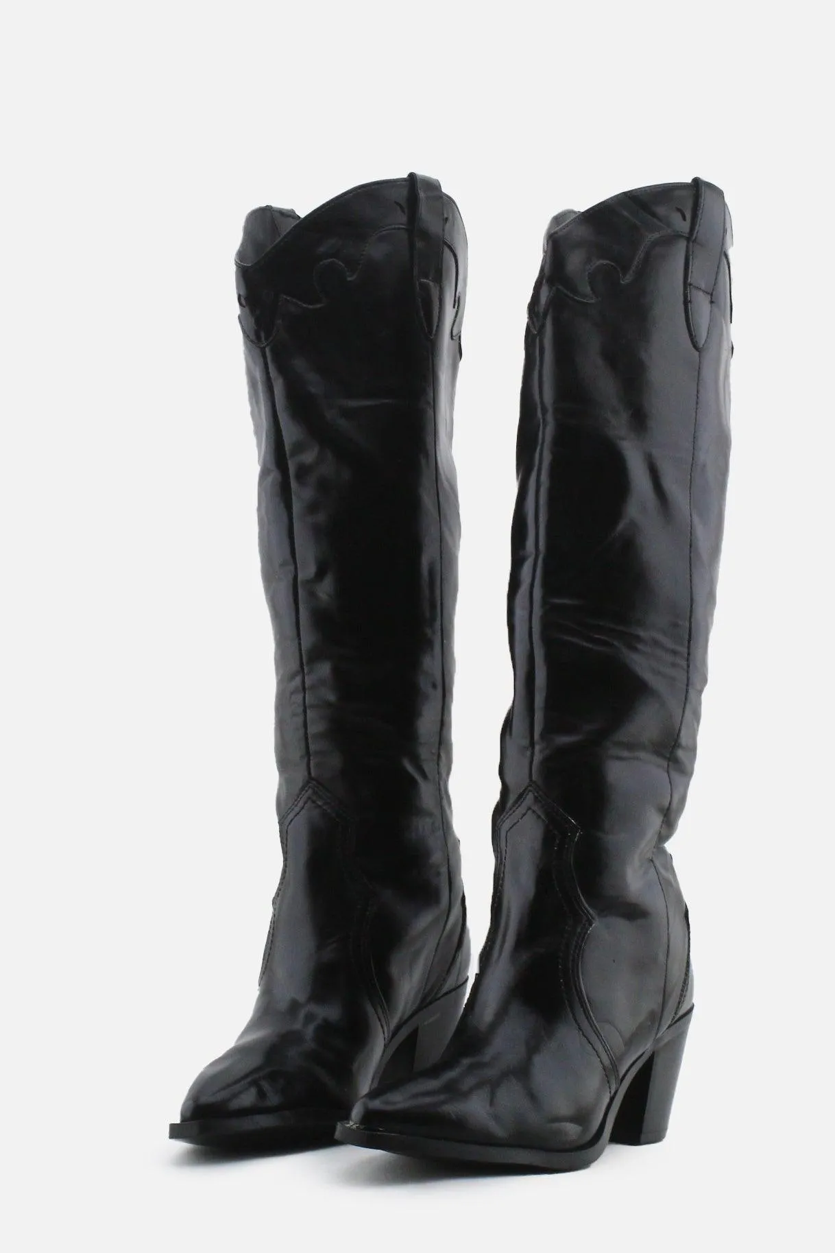 Stradivarius Block Cowboy Boots | 100% Authentic Leather