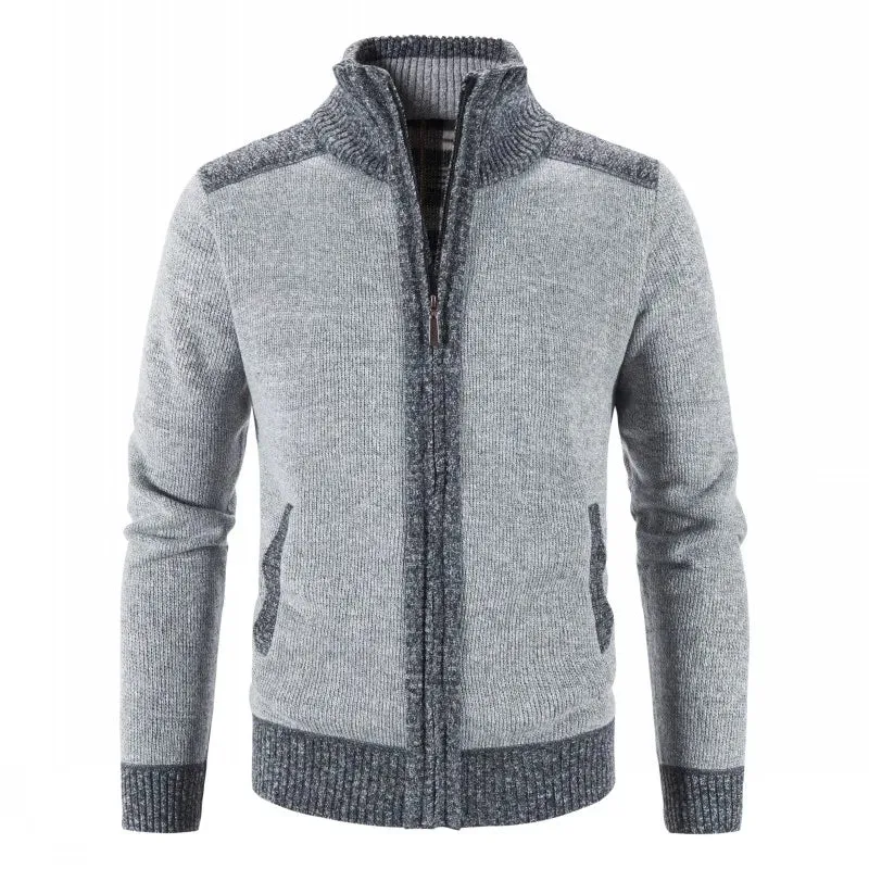 TEEK - Mens Patchwork Knitted Sweater Jacket
