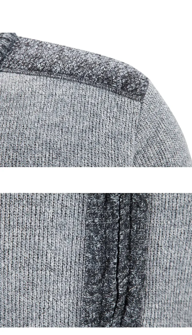 TEEK - Mens Patchwork Knitted Sweater Jacket