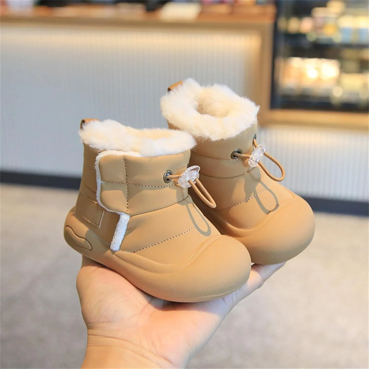 Toddler Girls Boys Plush Cotton Snow Shoes Unisex Faux Fr Lined Water Proof Non Slip Warm Cozy Hiking Ski Shoes 6 Boot