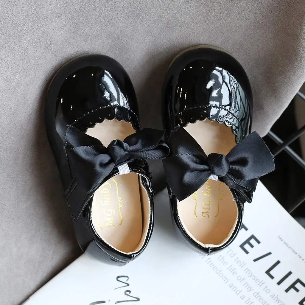 Toddler Girls Mary Jane Dress Shoes Ballet Flat Slip-On Bowknot Wedding Pary Size Five Toddler Boy Shoes