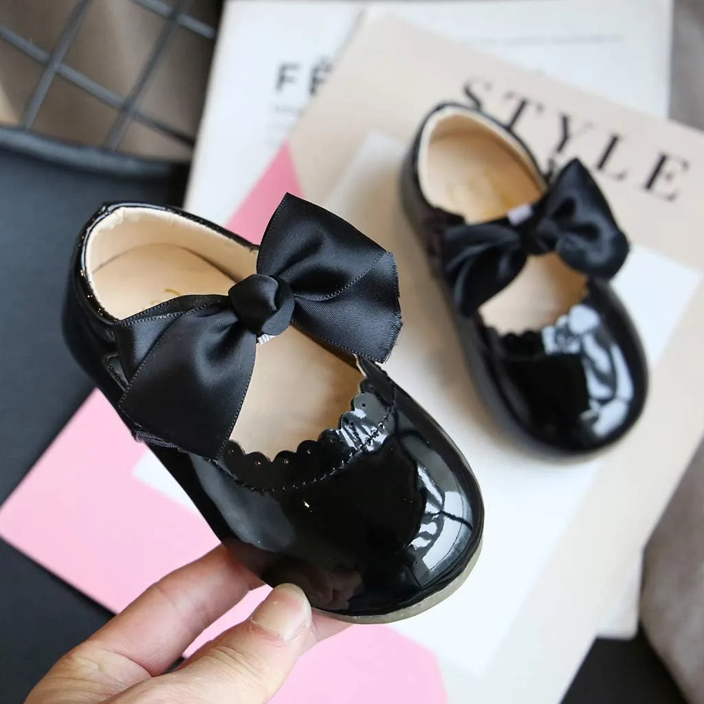 Toddler Girls Mary Jane Dress Shoes Ballet Flat Slip-On Bowknot Wedding Pary Size Five Toddler Boy Shoes