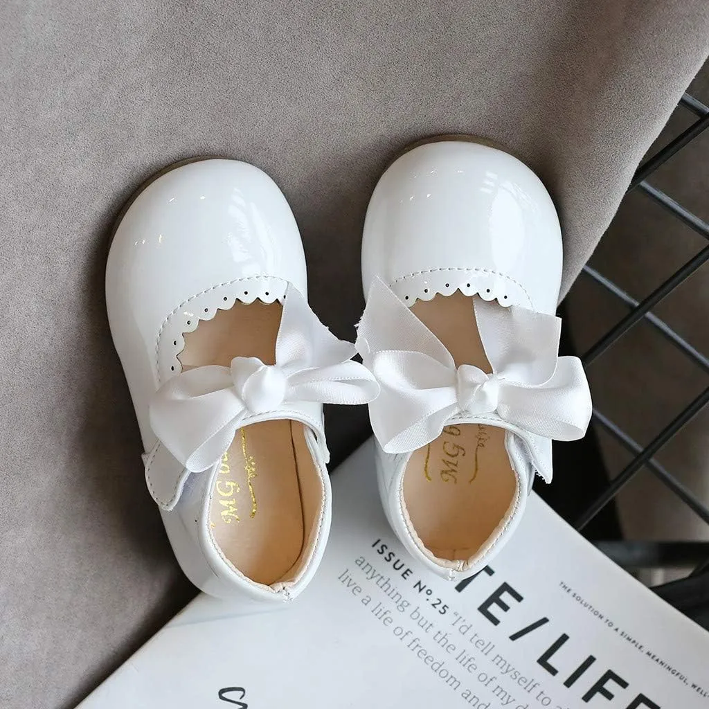 Toddler Girls Mary Jane Dress Shoes Ballet Flat Slip-On Bowknot Wedding Pary Size Five Toddler Boy Shoes