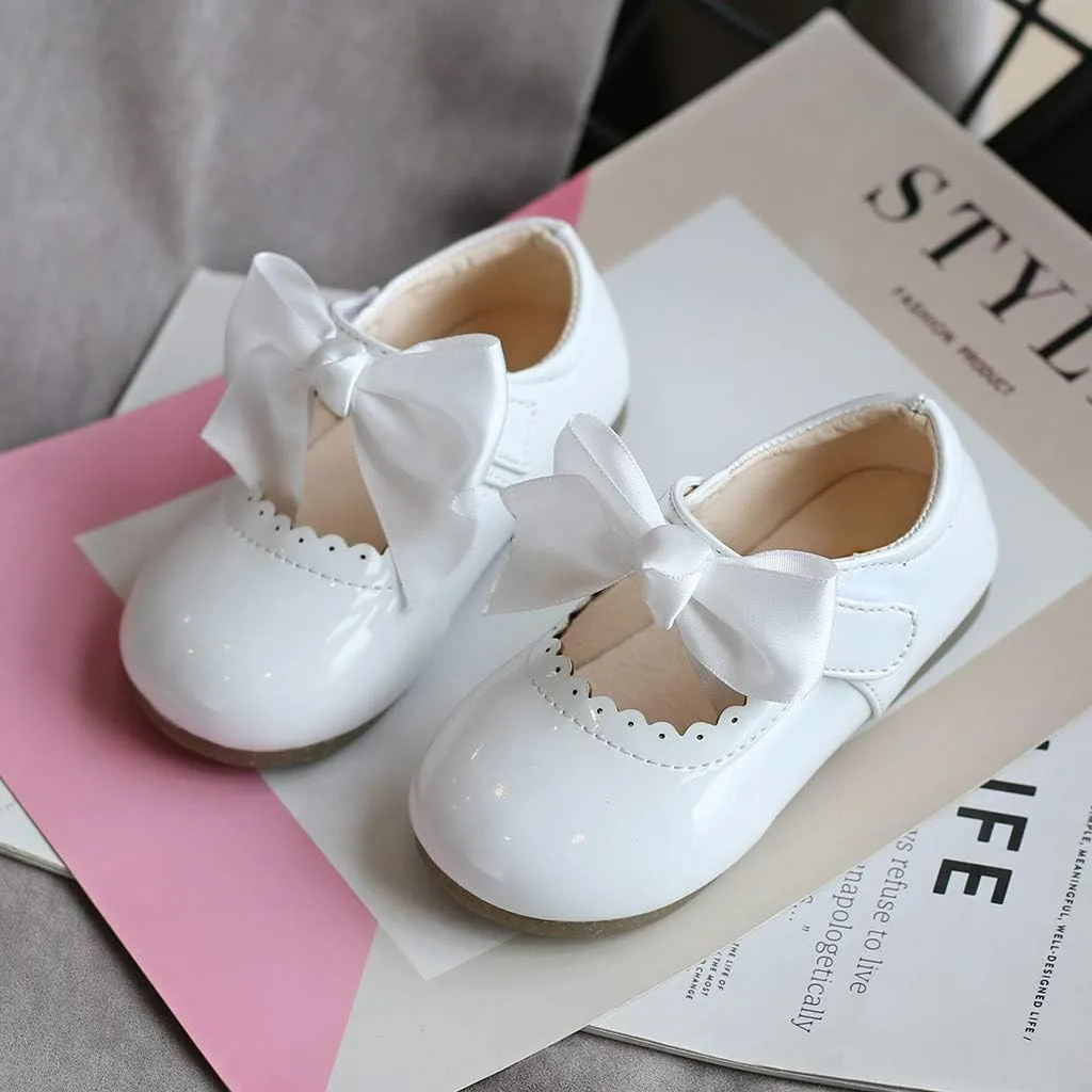 Toddler Girls Mary Jane Dress Shoes Ballet Flat Slip-On Bowknot Wedding Pary Size Five Toddler Boy Shoes